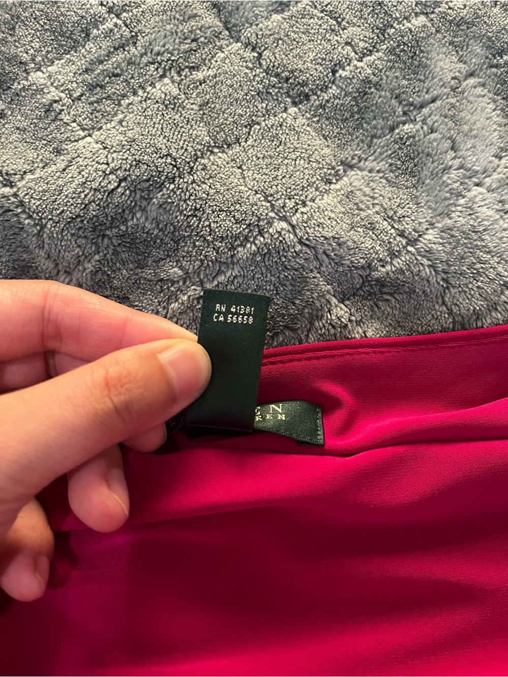 Lauren Ralph Lauren Fuchsia Wrap-Style Midi Dress - Picture 3 of 5